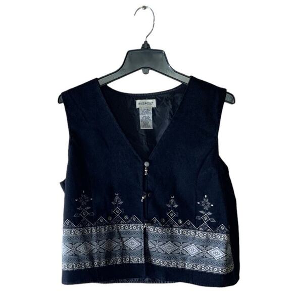 Vintage White Stag Aztec Vest Women's Size Medium Geometric Sleeveless Top - Picture 1 of 8